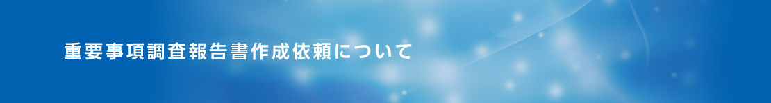 重要事項調査報告書作成依頼について